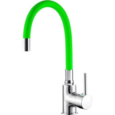 Cascada Едноръкохватков смесител за кухня Cascada Classic Green с гъвкава тръба (3529175)