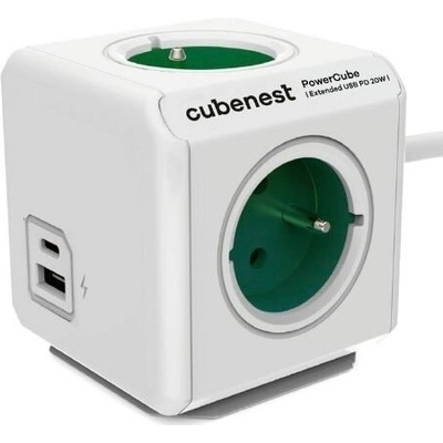 Cubenest PowerCube Extended USB 1,5m Green 2402GN/FREUPC