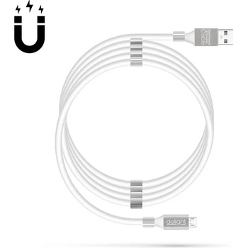 Delight Кабел Delight - MicroUSB магнитен кабел за данни и зареждане, 2A, 1, 2 м, бял 55446M-WH (55446M-WH)