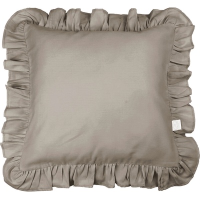 Cotton and Sweets Vankúš s volánikmi taupe 45cm