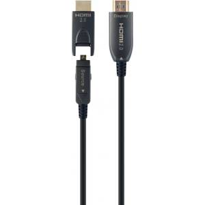 Gembird CCBP-HDMID-AOC-50M AOC Високоскоростен HDMI D-A кабел с Ethernet AOC Premium Series 50 м черен (CCBP-HDMID-AOC-50M)