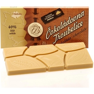 Čokoládovna Troubelice Čokoláda biela 40% , 45 g