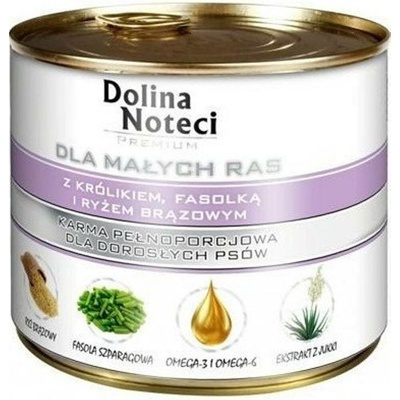 Dolina Noteci Premium Small Breed Adult Dog with Rabbit Green Beans and Brown Rice 12 x 185 g