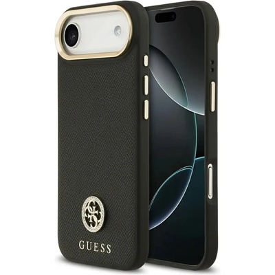 GUESS Калъф Guess Grained Strass Logo MagSafe за iPhone Air - черен