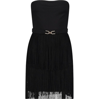 GAUDI Fringed Black šaty Černá