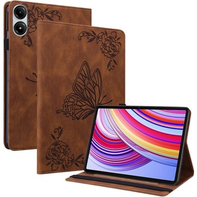 Vsetkonamobil 104273 ART BUTTERFLY Zaklápacie puzdro pre Xiaomi Redmi Pad Pro / Pad Pro 5G hnedé