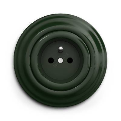 - Ретро домашен контакт с рамка, 230 V, зелен (KA0061F)