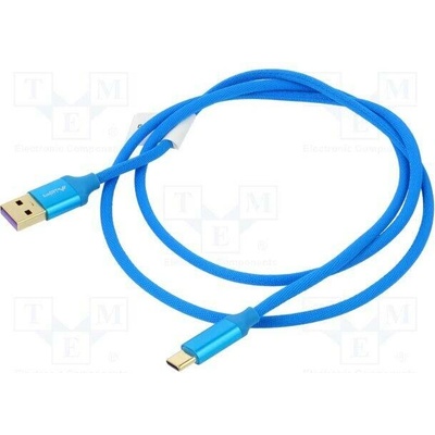 Lanberg CA-USBO-21CU-0010-BL USB 2.0, USB A vidlice, USB C vidlice, zlacený, 1m, modrý