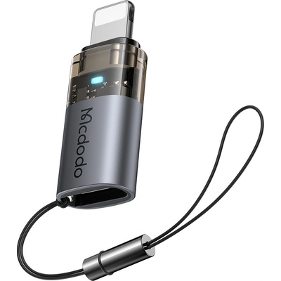 Mcdodo OTG адаптер (OT-7630) - Mcdodo - USB-C към Lightning, 36W, синя светлина, връзка за закачане - Черно