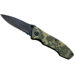 Baladéo eco087 camouflage / Джобно ножче с острие от неръждаема стомана и титан - камуфлажно зелено (cor eco087)
