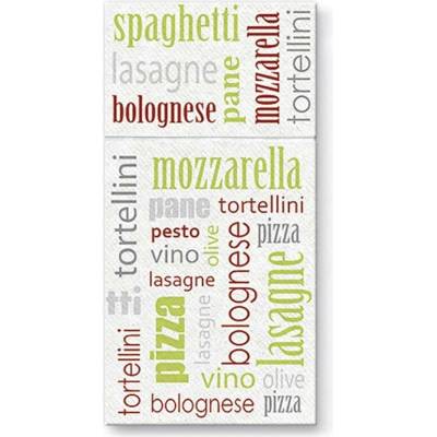 Paw Kapsy na příbory PAW Airlaid 40x40cm Italian Food Green 25 ks 449325