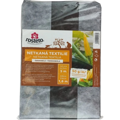 Rosteto Neotex netkaná textília 5 x 1,6 m 50g čiernobiela