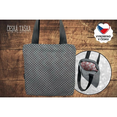Česká Taška Taškokabelka CONFETTI L ručně šitá Česká Taška se zigzag podšívkou a zipem 38×38 cm
