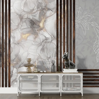 Image 1 of Art gift Фототапет Дърво и мрамор 2