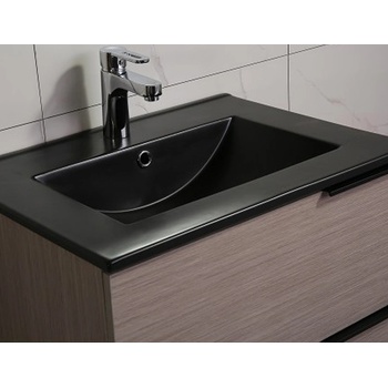 Inter ceramic МЕБЕЛ ЗА БАНЯ С ЧЕРЕН УМИВАЛНИК ICP5953B 61x55x47 КОНЗОЛЕН ДЪРВО (ICP5953B)