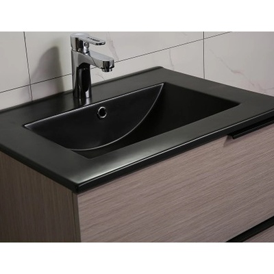 Inter ceramic МЕБЕЛ ЗА БАНЯ С ЧЕРЕН УМИВАЛНИК ICP5953B 61x55x47 КОНЗОЛЕН ДЪРВО (ICP5953B)