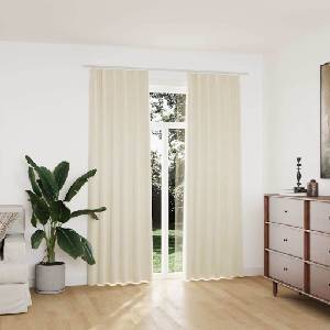 Pure Line Home Кадифени завеси в цвят кремав с перделък, 2 бр. , 140 x 225 см