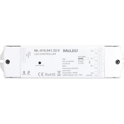 MCLED Přijímač RF 12-36V RBGW dálkové ovládaní IP20 ML-910.041.22.0