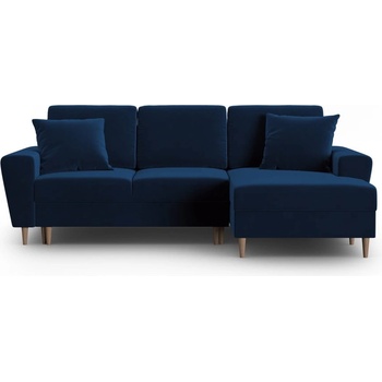 Cosmopolitan Design Син кадифен разтегателен ъглов диван с място за съхранение (десен ъгъл) Kyoto - Cosmopolitan Design (COS_RCF_2_F2_KYOTO4)