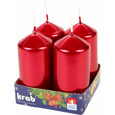 Krab Adventní válec bordó LAK 40x80 mm 4ks