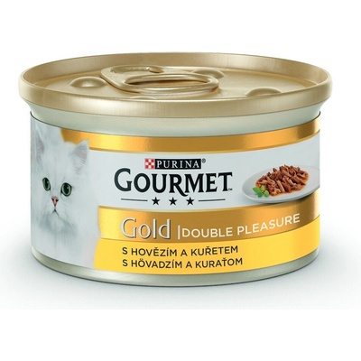 Gourmet Gold Double Pleasure hovězí a kuře 85 g