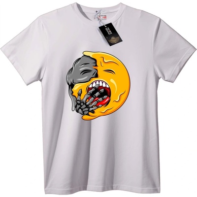 NOONEBRAND Тениска Skull Луна - 4XL, White
