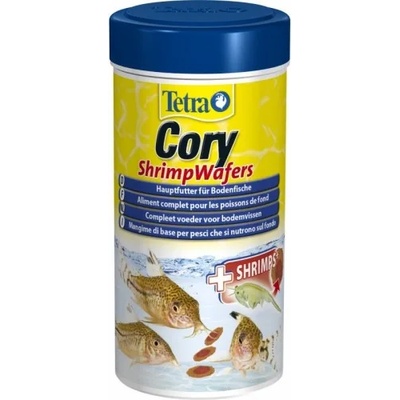 TETRA Cory ShrimpWafers - уникална балансирана двуцветна премиум храна за дънни риби със скариди - 250 мл