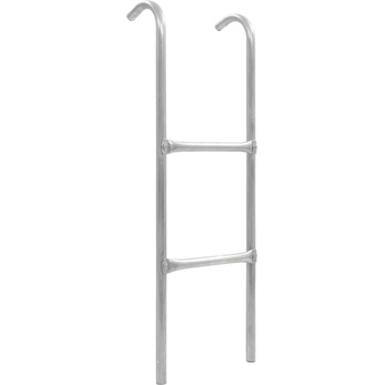 Image 1 of vidaXL Стълба за батут с 2 стъпала, стомана, сребриста, 102, 6 см (92409)