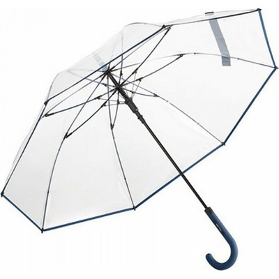 Fare automatický transparentní deštník Pure s větruodolným systémem Transparent Navy Blue