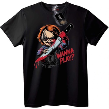NOONEBRAND Тениска Chucky Искам да Играя - 2XL, White