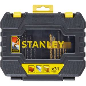 STANLEY - Комплект от 31 части, състоящ се от свредла, битове за отвертки и вложки STA88550-XJ (STA88550-XJ)