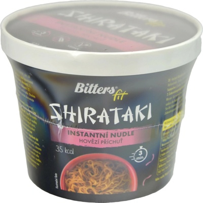 Shirataki instantní nudle, hovězí polévka Bitters Fit 205 g