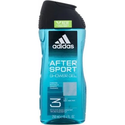 Adidas After Sport Shower Gel 3-In-1 New Cleaner Formula освежаващ душ гел 250 ml за мъже