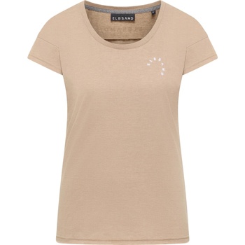 ELBSAND Дамска тениска ELBSAND Women's Rea T-shirt - Camel Melange (916-7032-0213)