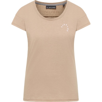 ELBSAND Дамска тениска ELBSAND Women's Rea T-shirt - Camel Melange (916-7032-0213)