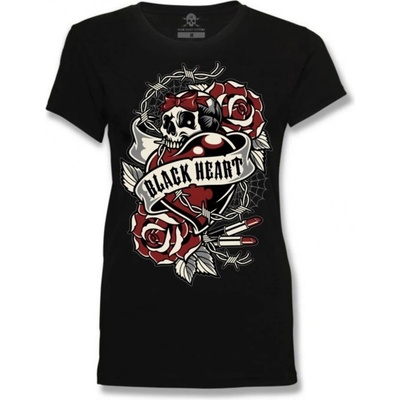 Black heart дамска тениска black heart - heart rose - ЧЕРНА - 13596