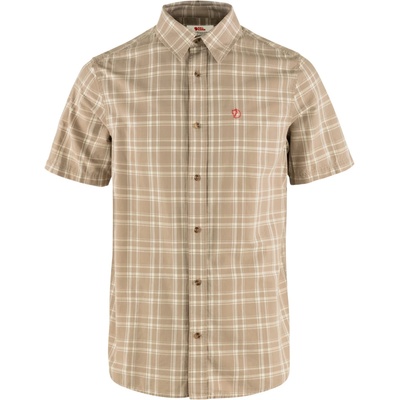 Fjällräven Мъжка риза с копчета Fjällräven Övik Lite Shirt S/S Shirt - Fossil / Chalk Rose - размер XXL (033-1655-0615)