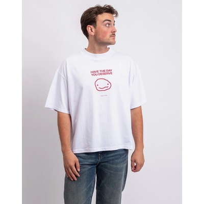 Monkey Studios tričko Have The Day You Deserve? white/red