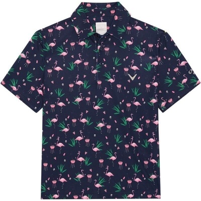 Callaway Boys All Over Flamingo printed Polo Peacoat