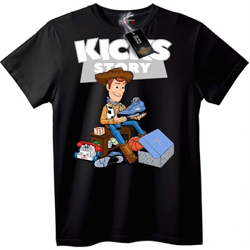 NOONEBRAND Тениска Kicks Story Woody - 7XL, Black