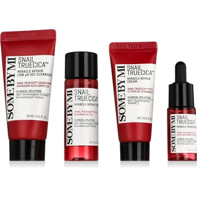 Some By Mi - Snail Truecica Miracle Repair Starter Kit - Sada se šnečím slizem - Čisticí gel 30 ml + Tonikum 30 ml + Sérum 10 ml + krém 20 g