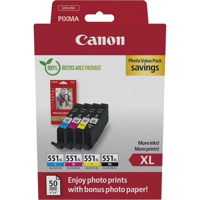 Canon Консуматив Canon CLI-551XL C/M/Y/BK Photo Value Pack (6443B008AA)