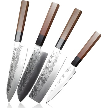 HARAHU Комплект кухненски ножове ja-14043 - 4бр. / Кафяв kp14043 (ja-14043)