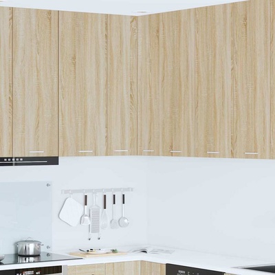 vidaXL Висящ шкаф Сонома дъб и бяло 57 x 57 x 100 см Инженерно дърво (884372)