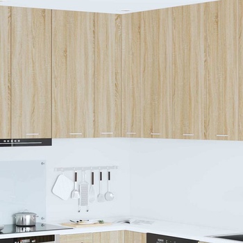 vidaXL Висящ шкаф Сонома дъб и бяло 57 x 57 x 100 см Инженерно дърво (884372)