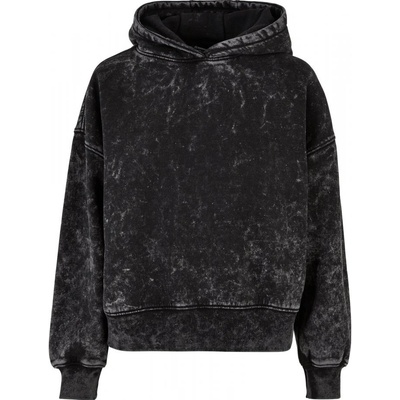 Ladies Oversized Towel Washed Hoody black