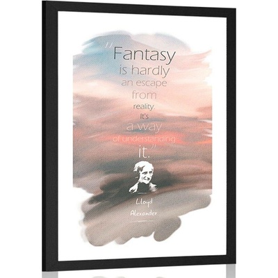 Plakát s paspartou citát o fantazii - Lloyd Alexander - 60x90 no frame