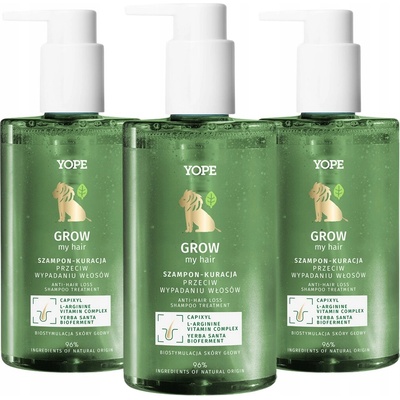 Yope Grow My Hair Šampon proti vypadávání vlasů 3 x 300 ml