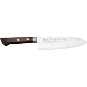 Satake Кухненски нож - SATAKE - Япония - стомана - AUS 8A - Santoku - кафява дръжка - 170mm