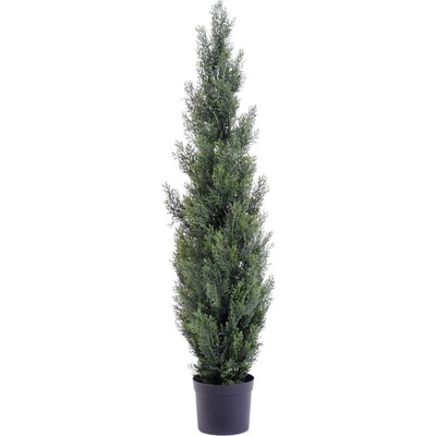 Umělý strom cypřiš tmavý v květináči, 125cm